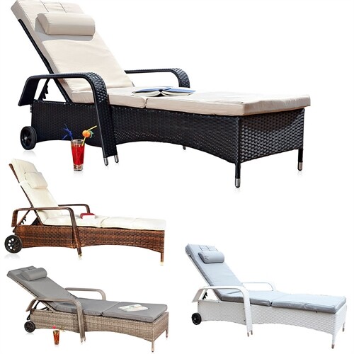 Sonnenliege gartenliege rattan - sonnenliege,