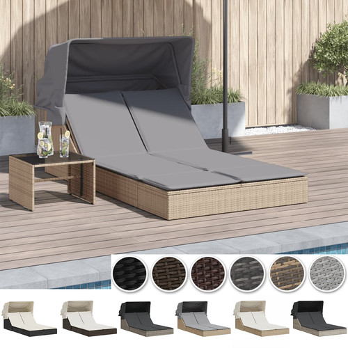 Poly rattan doppelliege mit - poly,